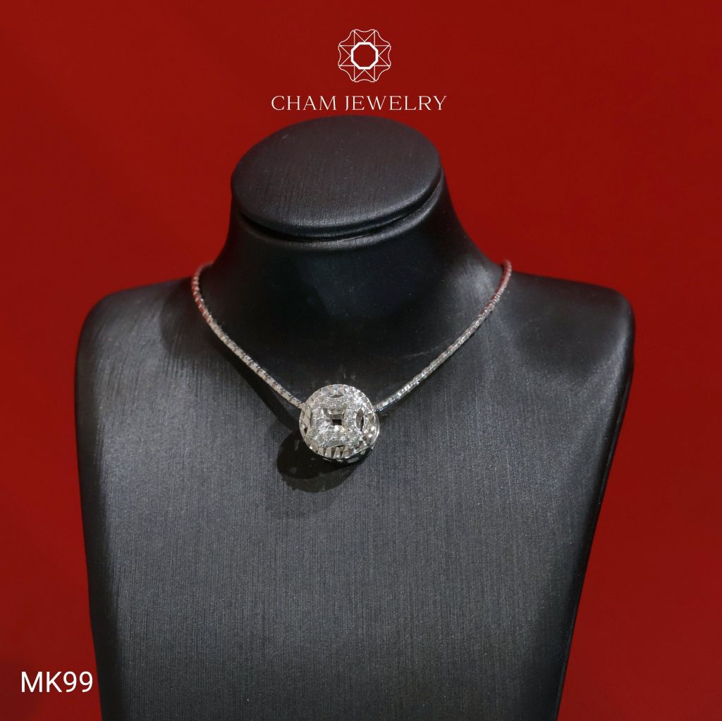 Mặt Dây Chuyền MK99 CHAM JEWERLY, Mặt Xỏ Kim Tiền (Barcode TCH1029).
