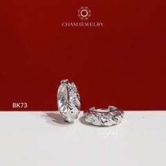 Hoa Tai BK73 CHAM JEWELRY, Hoa Tai Khoen Mo Chạm Máy Bản 5.5mm (Barcode TBK184).