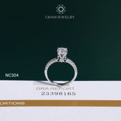 Nhẫn NC304 CHAM JEWELRY, Nhẫn Full Đá Moissanite Chủ 6.0mm (Barcode OCNN91)