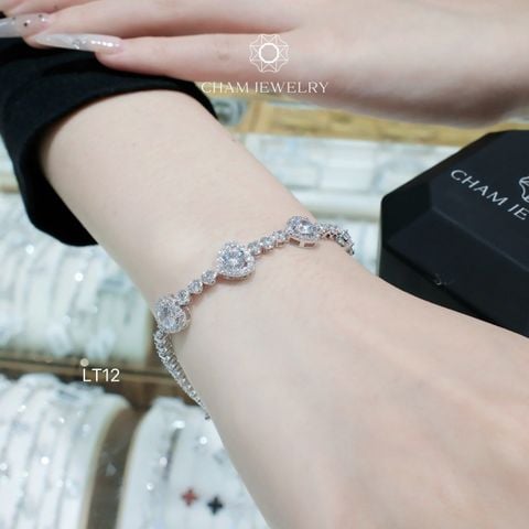 Lắc Tay LT12 CHAM JEWELRY, Lắc Trái Tim Chủ 5.0mm (Barcode TLT1354).