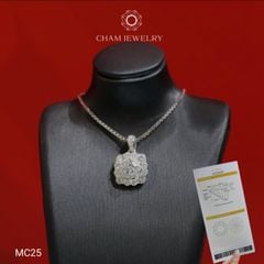 Mặt Dây Chuyền MC25 CHAM JEWELRY , Mặt Xoàn Vuông Chủ Moissanite 5.5mm (Barcode TVM76).