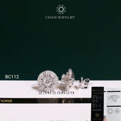 Hoa Tai BC112 CHAM JEWELRY, Hoa Tai Chủ 4.0mm Full Moissanite C&C ( OCB36 )
