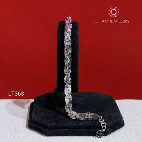 Lắc Tay LT363 CHAM JEWELRY , Xoắn Vuông 6.0mm Charm Trái Tim  (Barcode TLBC791).