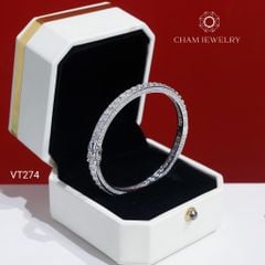 Vòng Tay VT274 CHAM JEWELRY , Vòng Kiểu Full Đá Bản 4.0mm (Barcode PVH525)