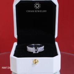 Nhẫn NM136 CHAM JEWELRY, Nhẫn Chữ B Bản 5.5mm (Barcode CNNAM49).