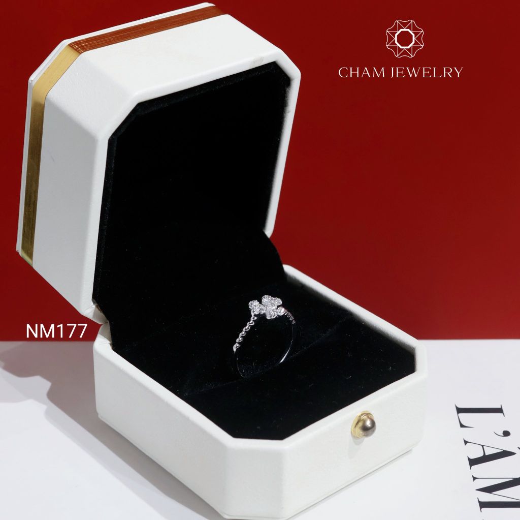 Nhẫn NM177 CHAM JEWELRY, Nhẫn Kiểu Cỏ 3 Lá (Barcode TNT868).