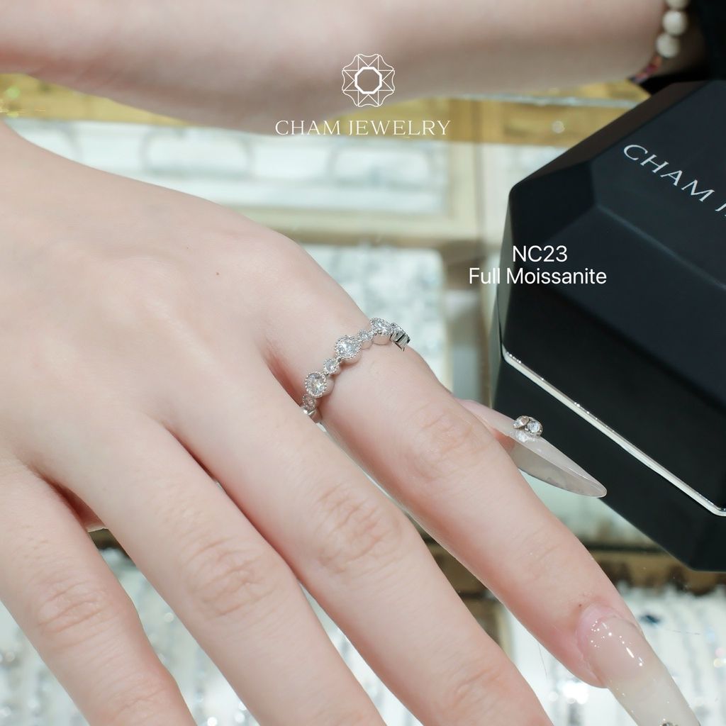 Nhẫn NC23 CHAM JEWELRY Full Moissanite (Barcode OHN06)