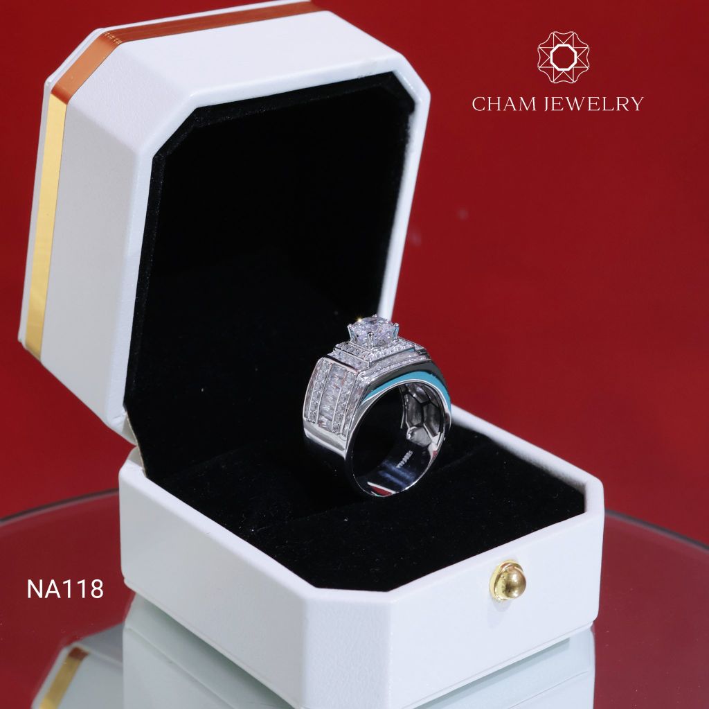 Nhẫn Nam NA118 CHAM JEWELRY, Chủ 6.5mm (Barcode TNNA438)