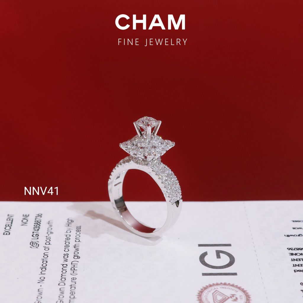 Nhẫn Nữ NNV41 Vàng 10k Chủ 5.4 Kim Cương Lab Grown Diamond