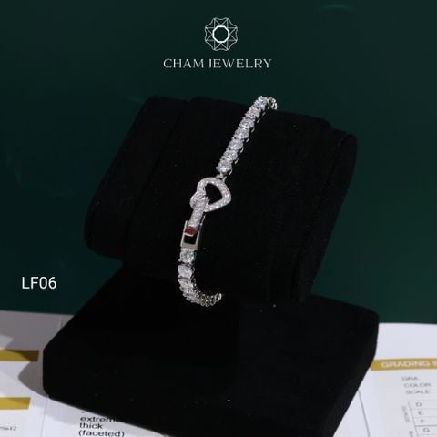 Lắc Tay LF06 CHAM JEWELRY, Full 4.0mm Khóa Tim (Barcode OLT1 - OLT2 ).