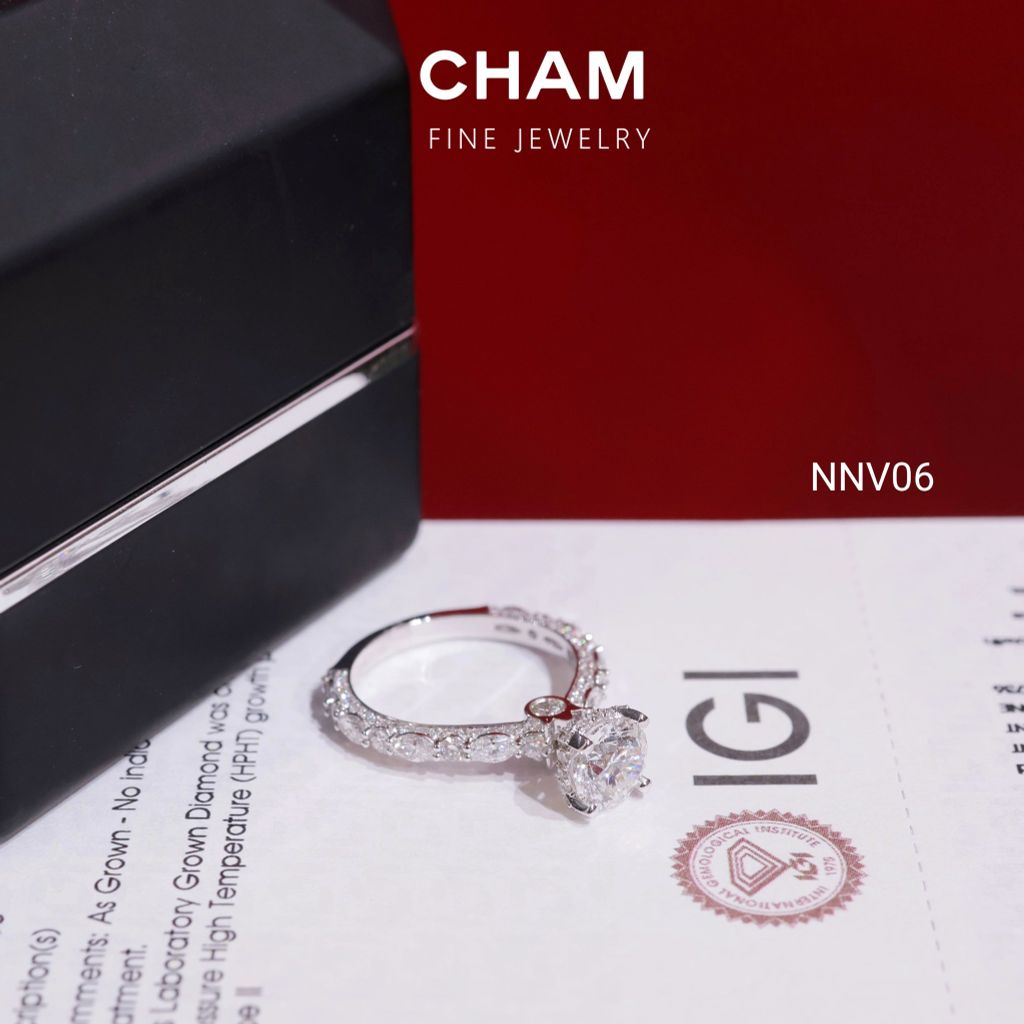 Nhẫn Nữ NNV06 Chủ 6.3mm Vàng 10k Kim Cương Lab Grown Diamond