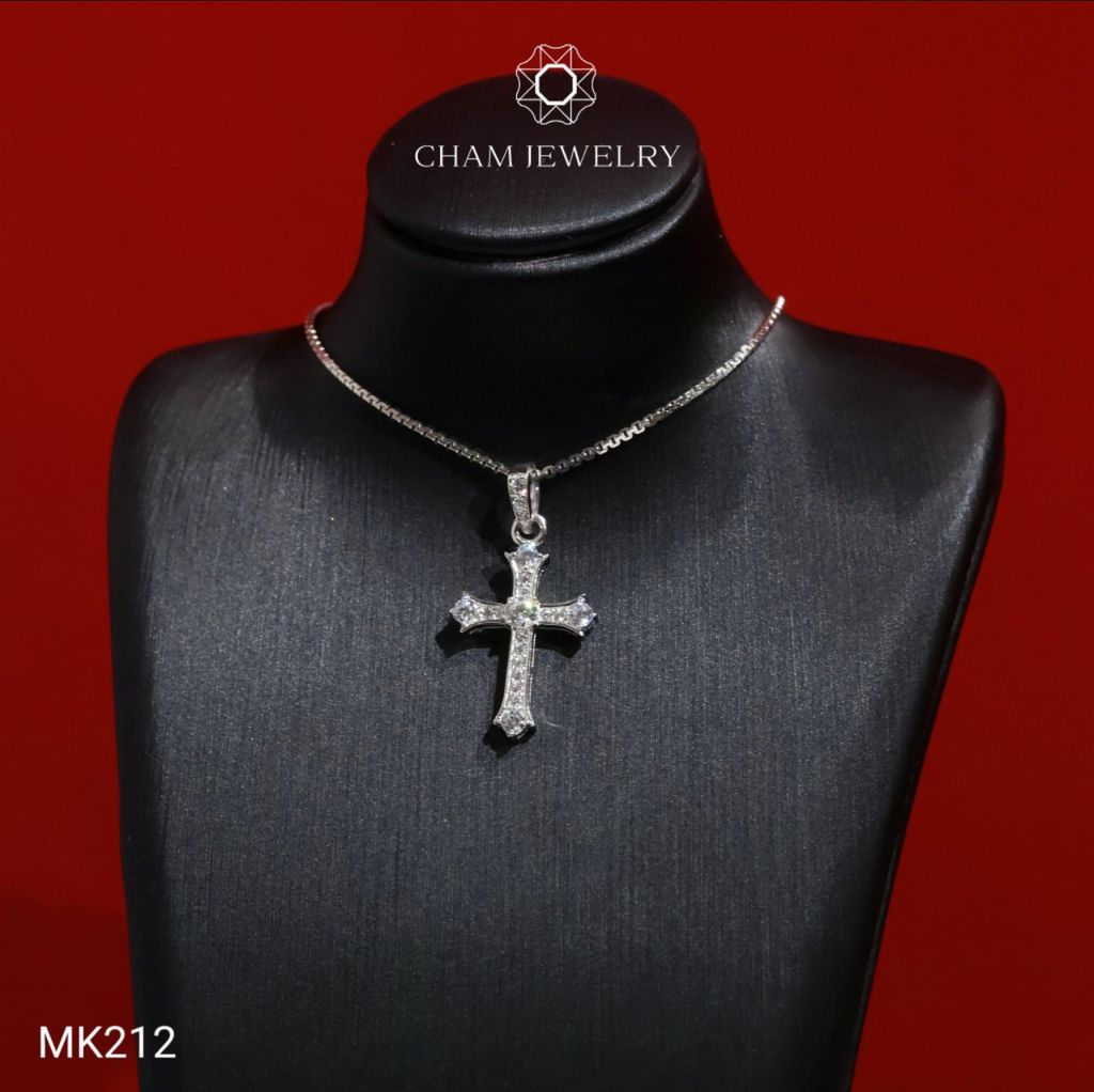 Mặt Dây Chuyền MK212 CHAM JEWELRY, Mặt Thánh Giá Full Đá (TMTG113-C-M408)