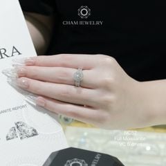 Nhẫn NC52 CHAM JEWELRY, Full Kim Cương Moissanite 5.4mm (Barcode ONNU38).