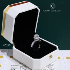 Nhẫn NC213 CHAM JEWELRY, Full Đá Moissanite Chủ 7.2mm (Barcode OCNN41)