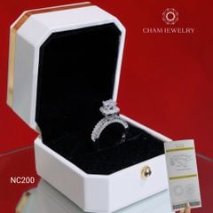 Nhẫn NC200 CHAM JEWELRY, Full Moissanite Chủ 6.0mm (Barcode OCNN27)