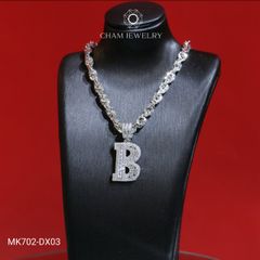 Dây Và Mặt MK702-DX03 50cm CHAM JEWELRY, Mặt Chữ B Full Đá
