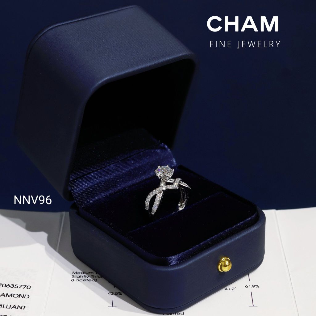 Nhẫn Nữ NNV96 Vàng 10k Chủ 6.3mm Kim Cương Lab Grown Diamond ( Barcode CNNV03)