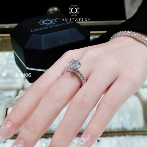 Nhẫn CHAM JEWELRY NN106, Chủ 6 Chấu 7.5mm (Barcode TNN1734)