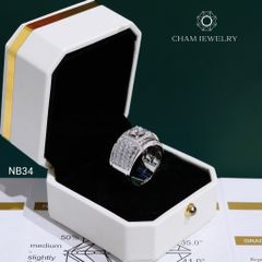 Nhẫn Nam NB34 CHAM JEWELRY, Full Moissanite Chủ 6.3mm (Barcode ONNA69)
