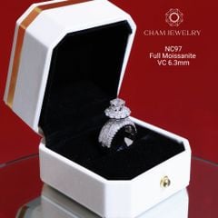 Nhẫn NC97 CHAM JEWELRY, Full Đá Moissanite, Chủ 6.3mm (Barcode ONNU27)