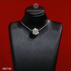 Mặt Dây Chuyền MK746 CHAM JEWELRY, Mặt Xỏ Hoa Viền Chạm Máy (Barcode TCH770)
