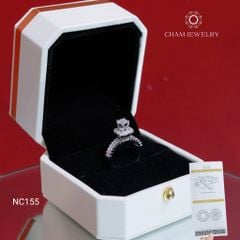 Nhẫn NC155 CHAM JEWELRY, Full Đá Moissanite, Chủ 4.5mm (Barcode OPN03).