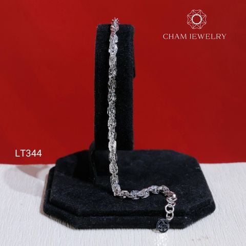 Lắc Tay LT344 CHAM JEWELRY , Xoắn Vuông 4.0mm Charm Đồng Tiền (Barcode TLBC793).