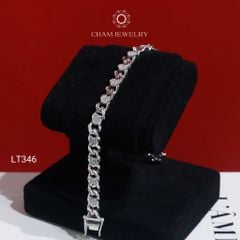Lắc Tay LT346 CHAM JEWELRY , Lắc Khoen Lật Kiểu Trái Tim Bản 7.0mm (C116L005).