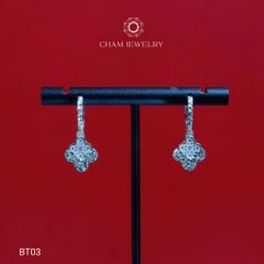 Hoa Tai CHAM JEWERLY BT03, Bông Tòn Ten 4 Lá (Barcode TBT788)