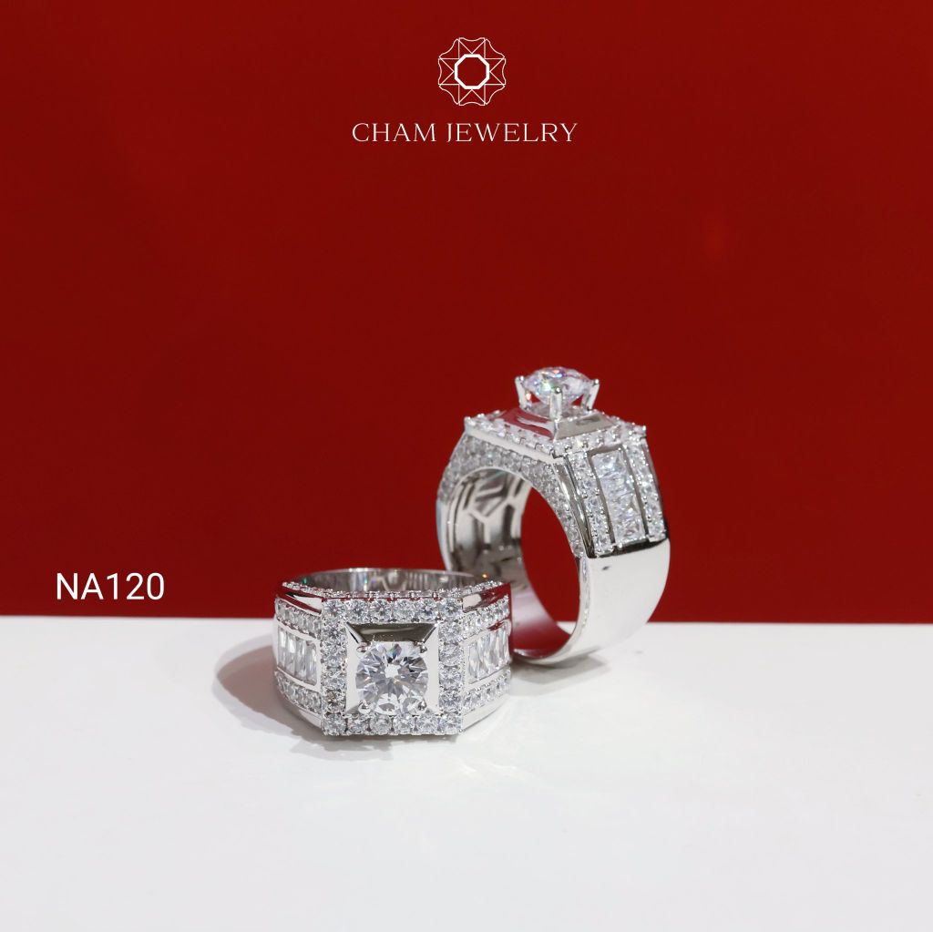 Nhẫn Nam NA120 CHAM JEWELRY, Chủ 6.5mm (TNNA435-C-N247).