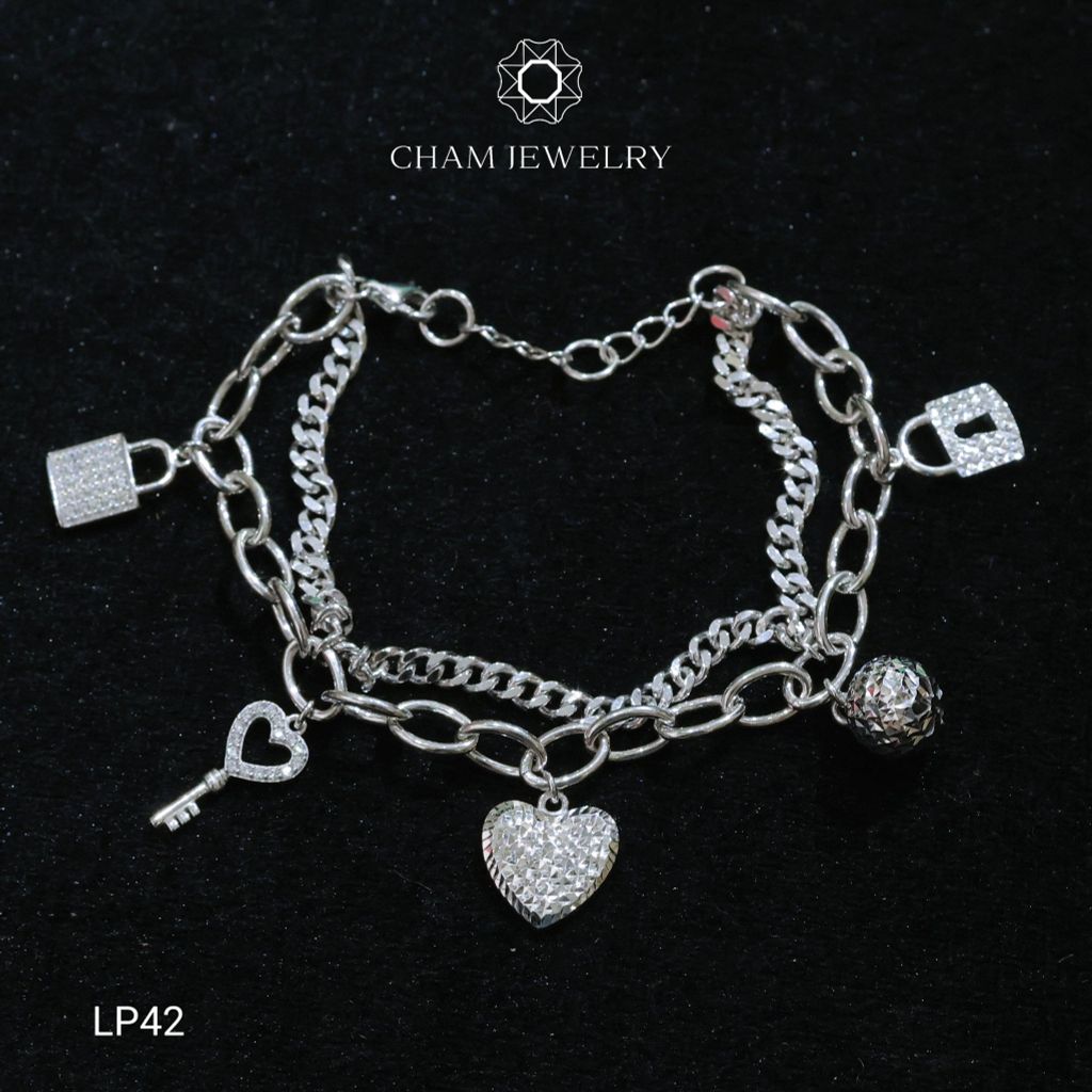 Lắc Tay LP42 CHAM JEWELRY , Lắc Xích Charm (Barcode TLT1405)