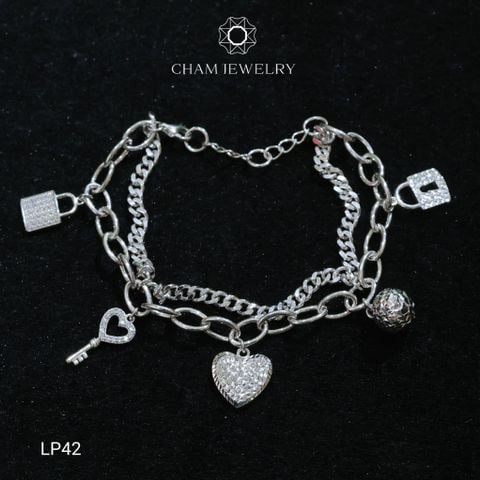 Lắc Tay LP42 CHAM JEWELRY , Lắc Xích Charm (Barcode TLT1405)