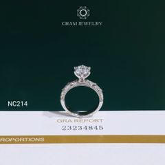 Nhẫn NC214 CHAM JEWELRY, Full Đá Moissanite Chủ 7.2mm (Barcode OCNN42)