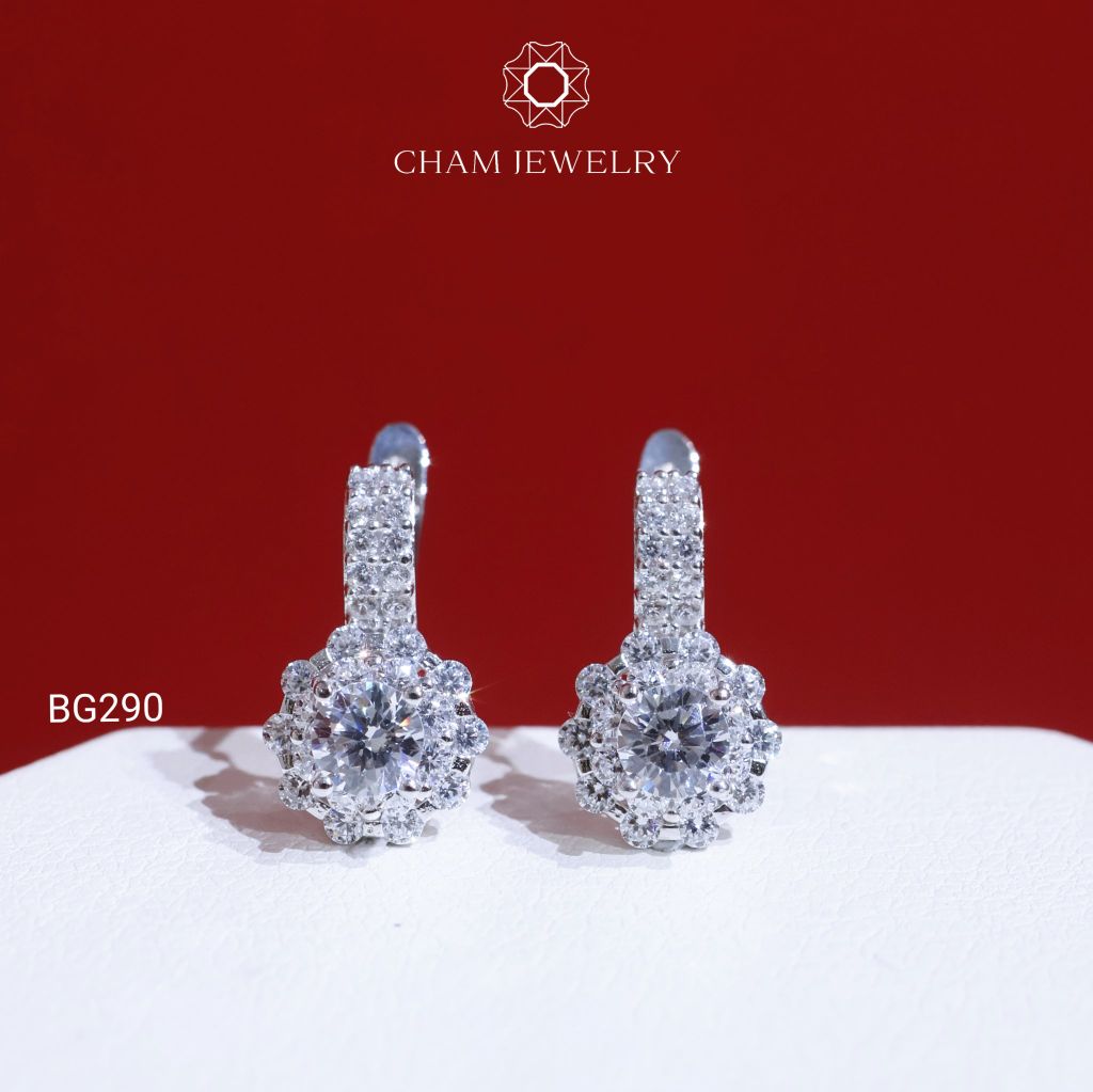 Hoa Tai BG290 CHAM JEWELRY, Chủ 4.5mm (Barcode TBG970).