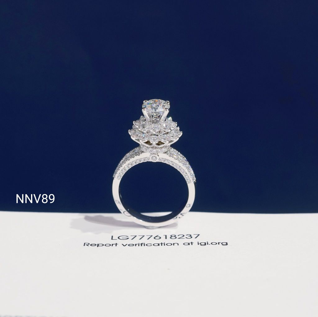 Nhẫn Nữ NNV89 Vàng 10k Chủ 6.3mm Kim Cương Lab Grown Diamond (Barcode DNU20)