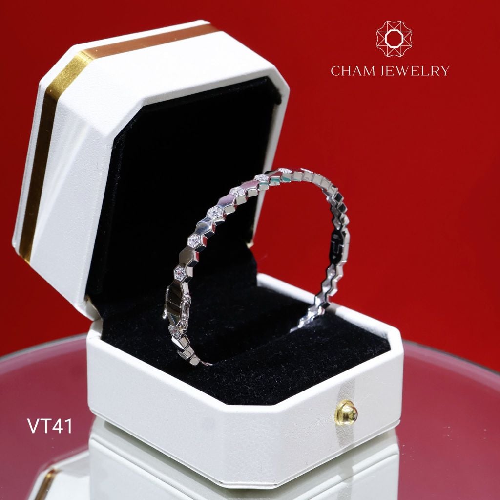 Vòng Tay CHAM JEWELRY VT41, Vòng Lục Giác Đá Xen Kẻ ( Barcode CV7452  - TVB323V).