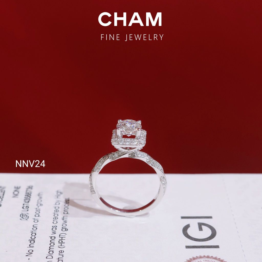 Nhẫn Nữ NNV24 Chủ 6.3mm Vàng 10k Kim Cương Lab Grown Diamond