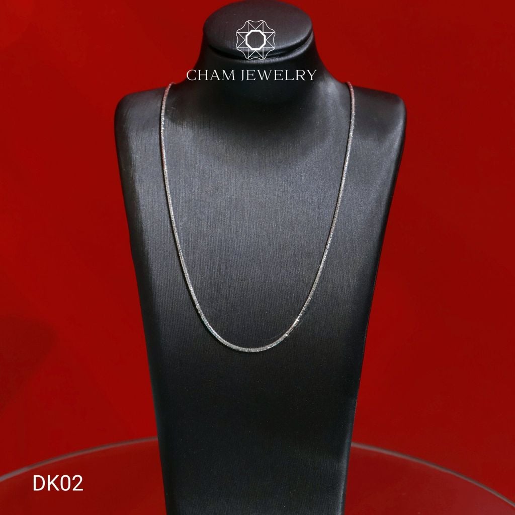 Dây Chuyền DK02 CHAM JEWELRY, Dây Mì Kim Cương 0.8mm (Barcode TDY0595-TDY687-CDYR692-NDS4)