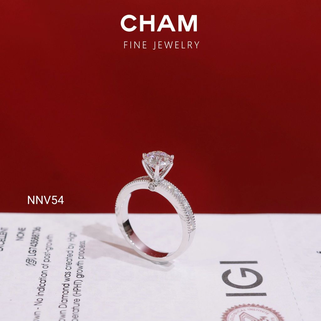 Nhẫn Nữ NNV54 Vàng 10k Chủ 6.3 Kim Cương Lab Grown Diamond