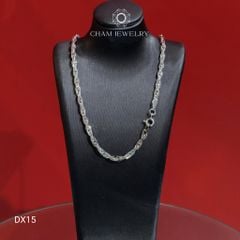Dây Chuyền CHAM JEWERY DX15, Dây Xoắn Lá Ovan Bản 3.0mm (Barcode TDBC856)