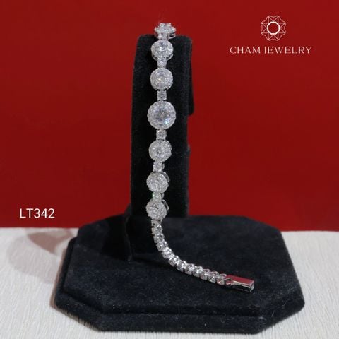 Lắc Tay LT342 CHAM JEWELRY, Lắc Tay Full Đá Tròn (Barcode KLT03)
