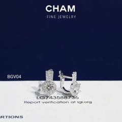 Hoa Tai BGV04 Vàng 10k Chủ 4.5mm Kim Cương Lab Grown Diamond