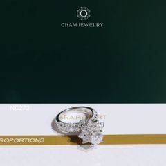 Nhẫn NC273 CHAM JEWELRY, Nhẫn Full Đá Moissanite Chủ 6.3mm(Barcode OCNN79)