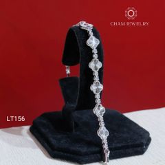 Lắc Tay LT156 CHAM JEWELRY, Lắc Tay Cỏ 4 Lá Chạm Máy Bản 8.0mm (Barcode TLT1494).
