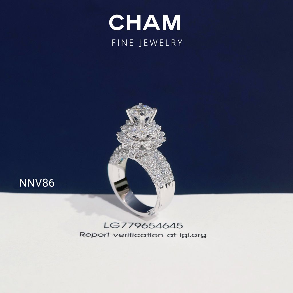 Nhẫn Nữ NNV86 Vàng 10k Chủ 6.3 Kim Cương Lab Grown Diamond (Barcode DNU21)