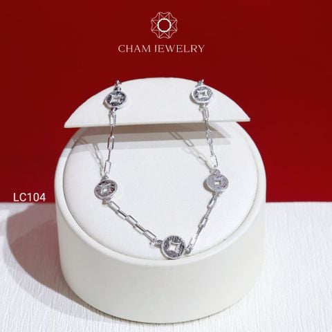 Lắc Chân LC104 CHAM JEWELRY, Lắc Chân Kim Tiền Bảng 8.0mm (Barcode CLACY113).