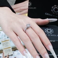 Nhẫn NC141 CHAM JEWELRY, Full Đá Moissanite Chủ 7.2mm (Barcode ONNU214)