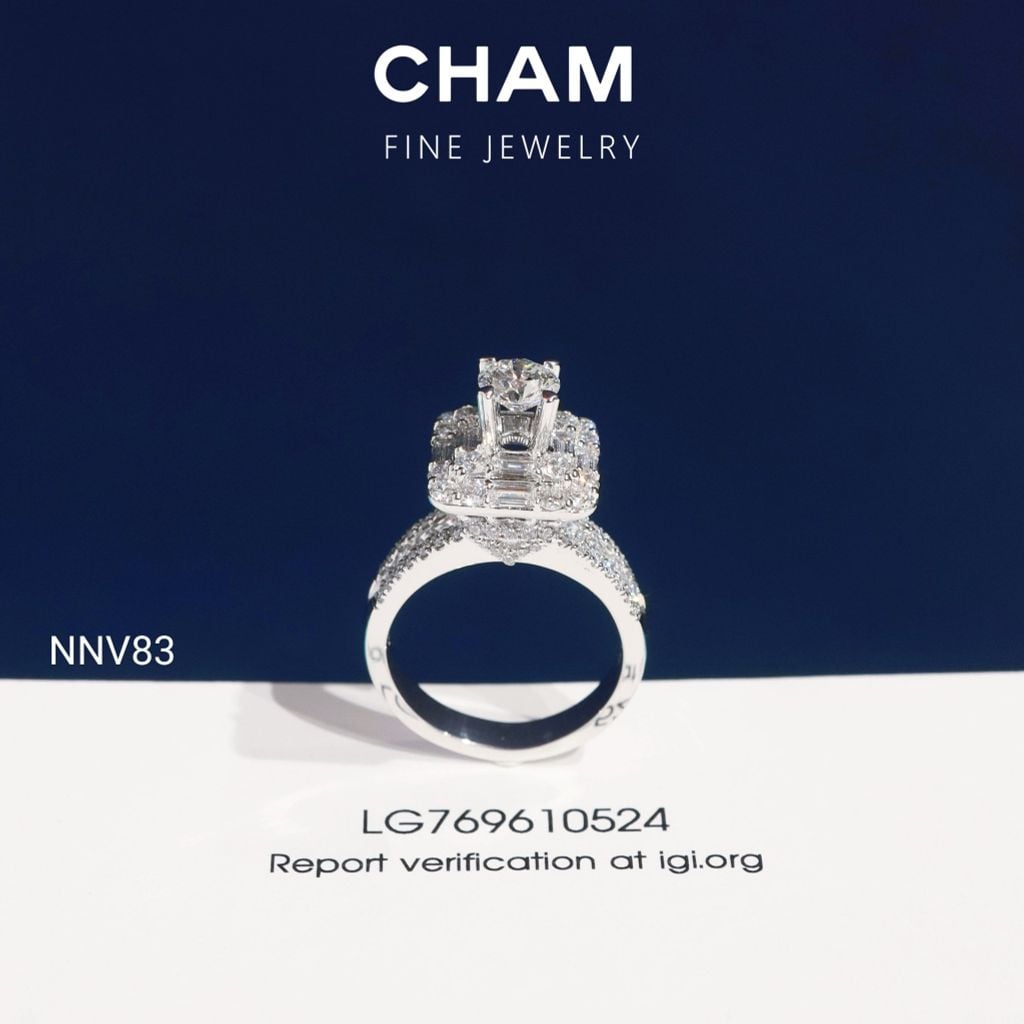 Nhẫn Nữ NNV83 Vàng 10k Chủ 5.4mm Kim Cương Lab Grown Diamond (Barcode DNU16)