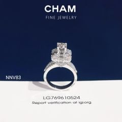Nhẫn Nữ NNV83 Vàng 10k Chủ 5.4mm Kim Cương Lab Grown Diamond (Barcode DNU16)