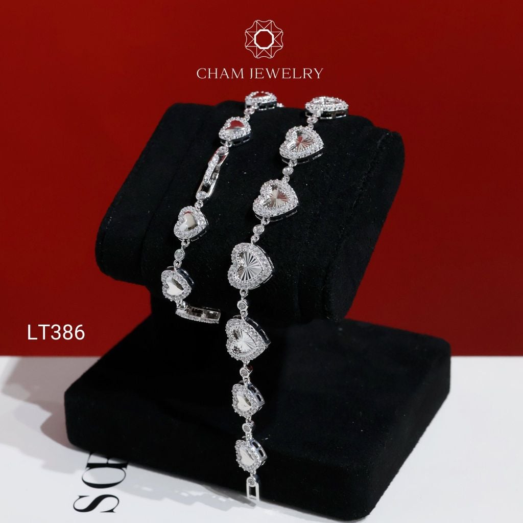 Lắc Tay LT386 CHAM JEWELRY, Lắc Tay Kiểu Trái Tim (Barcode C116L162)